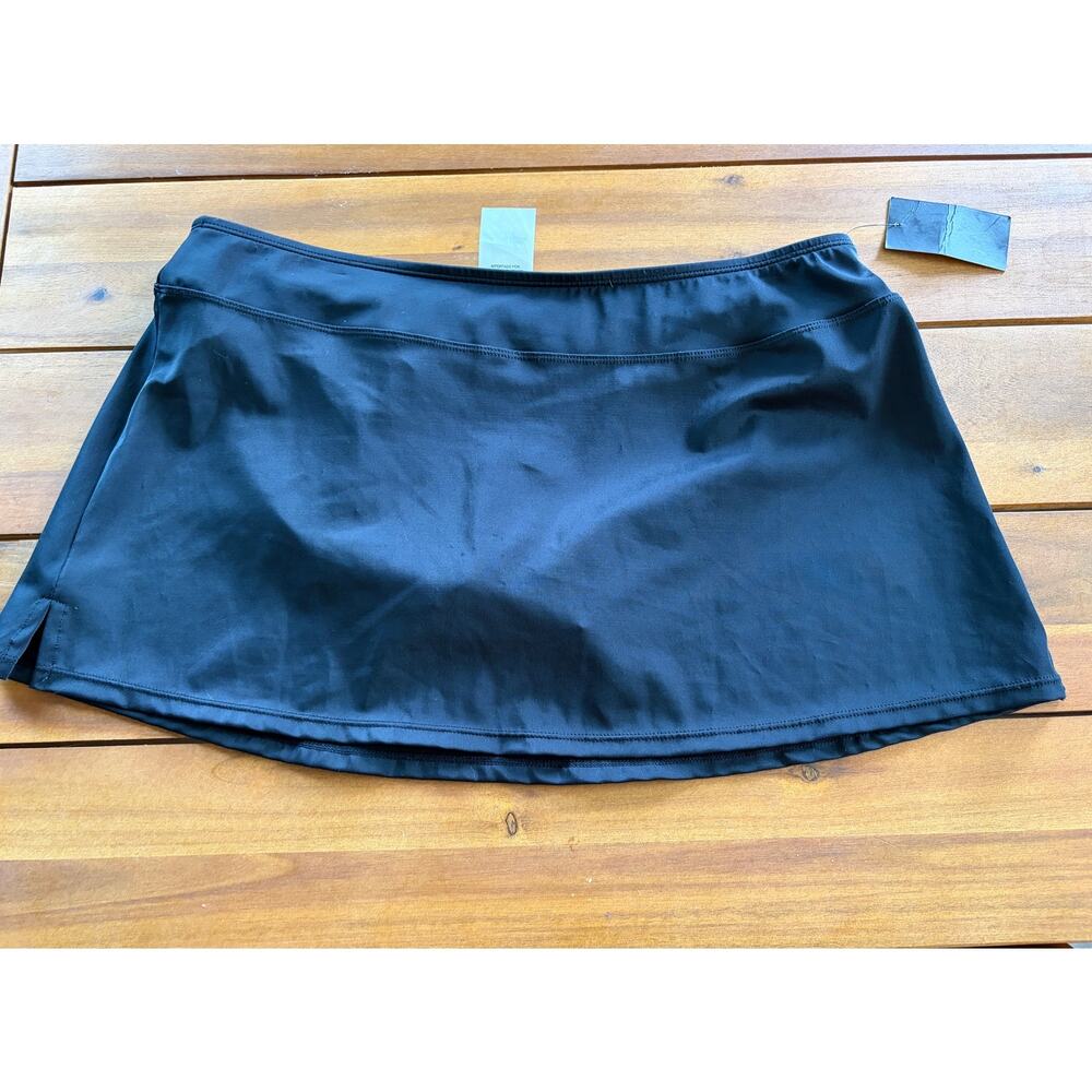 Jantzen Skirted Bikini Bottoms Swim Skirt Size 10 Black